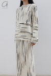 SWAYING/KNIT coarse wool gradient pullover SW22AW1T71 white/black brown